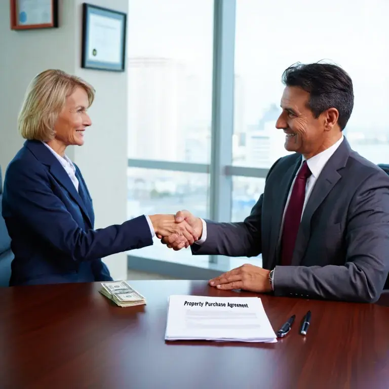 Professional negotiation team closing property dea